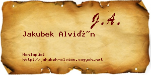 Jakubek Alvián névjegykártya